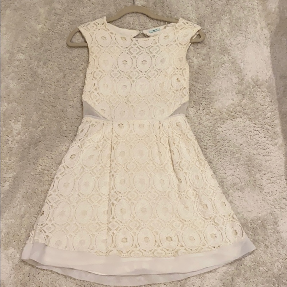 Urban Outfitters cream lace mini dress